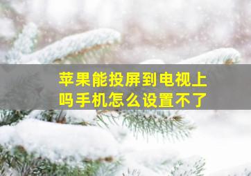 苹果能投屏到电视上吗手机怎么设置不了