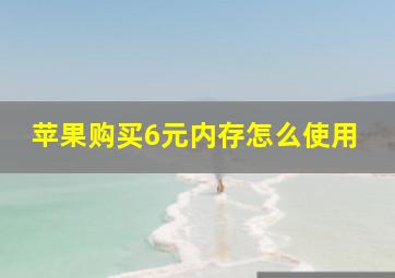 苹果购买6元内存怎么使用