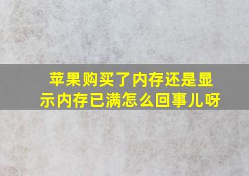 苹果购买了内存还是显示内存已满怎么回事儿呀