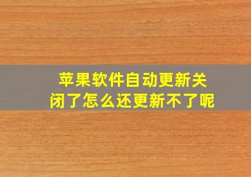 苹果软件自动更新关闭了怎么还更新不了呢