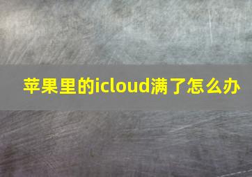 苹果里的icloud满了怎么办