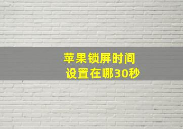 苹果锁屏时间设置在哪30秒