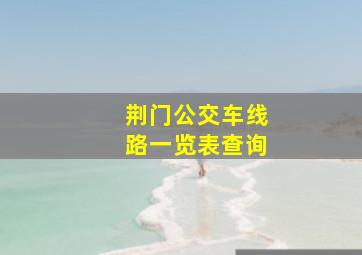 荆门公交车线路一览表查询