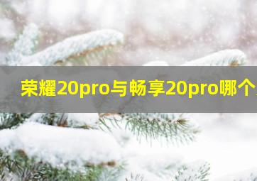 荣耀20pro与畅享20pro哪个好