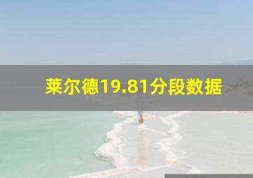 莱尔德19.81分段数据