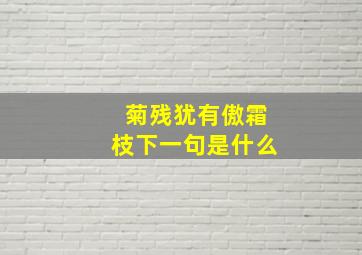 菊残犹有傲霜枝下一句是什么