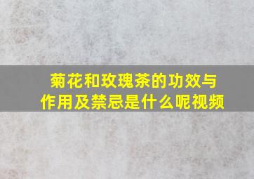 菊花和玫瑰茶的功效与作用及禁忌是什么呢视频