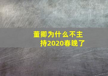 董卿为什么不主持2020春晚了