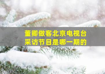 董卿做客北京电视台采访节目是哪一期的