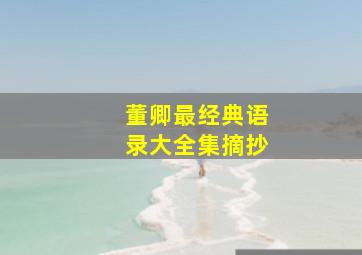 董卿最经典语录大全集摘抄