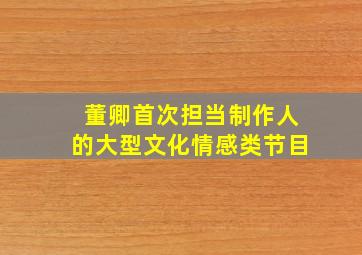 董卿首次担当制作人的大型文化情感类节目