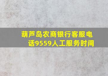 葫芦岛农商银行客服电话9559人工服务时间