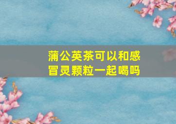 蒲公英茶可以和感冒灵颗粒一起喝吗