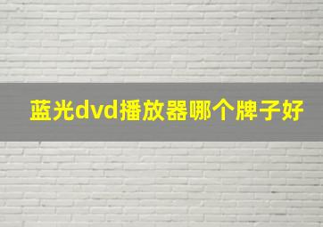 蓝光dvd播放器哪个牌子好