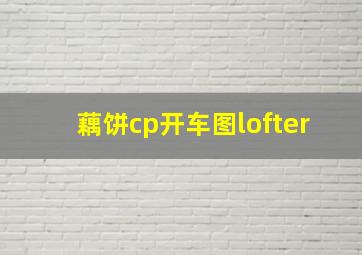 藕饼cp开车图lofter