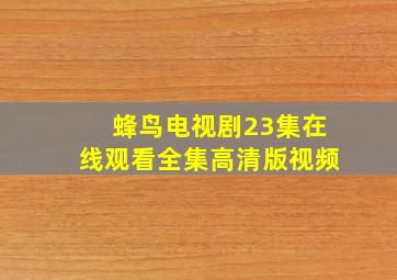 蜂鸟电视剧23集在线观看全集高清版视频