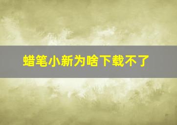 蜡笔小新为啥下载不了