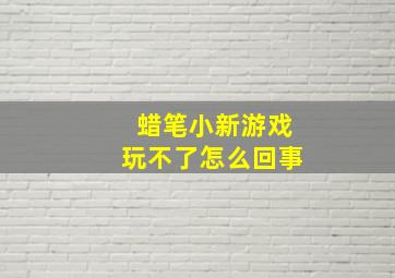 蜡笔小新游戏玩不了怎么回事