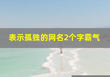 表示孤独的网名2个字霸气