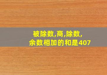 被除数,商,除数,余数相加的和是407