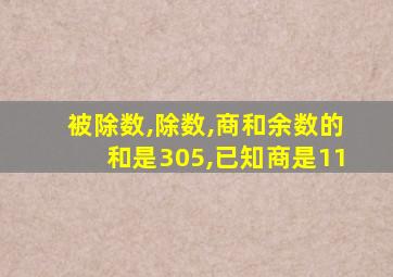 被除数,除数,商和余数的和是305,已知商是11