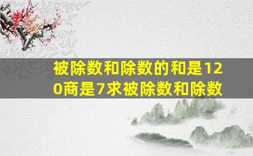 被除数和除数的和是120商是7求被除数和除数