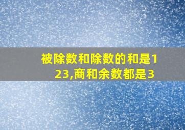 被除数和除数的和是123,商和余数都是3