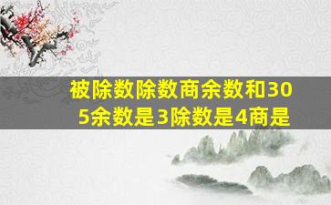 被除数除数商余数和305余数是3除数是4商是