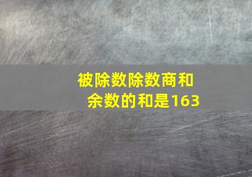 被除数除数商和余数的和是163