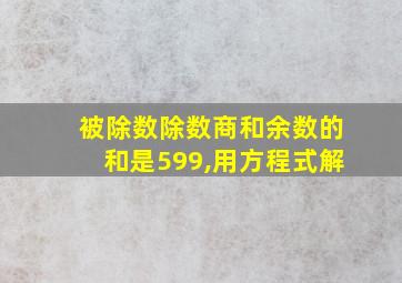 被除数除数商和余数的和是599,用方程式解