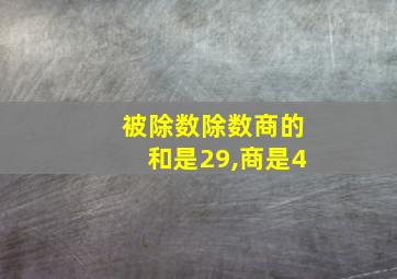 被除数除数商的和是29,商是4