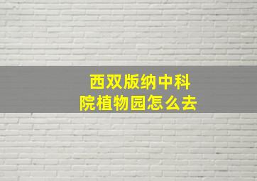 西双版纳中科院植物园怎么去