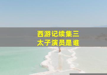 西游记续集三太子演员是谁