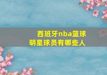 西班牙nba篮球明星球员有哪些人