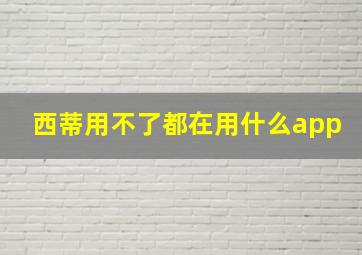 西蒂用不了都在用什么app