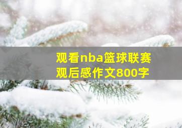 观看nba篮球联赛观后感作文800字