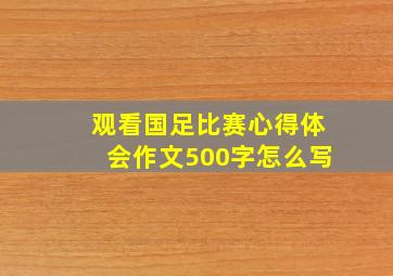 观看国足比赛心得体会作文500字怎么写