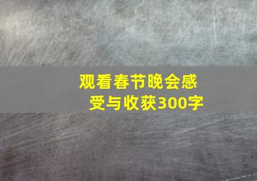 观看春节晚会感受与收获300字