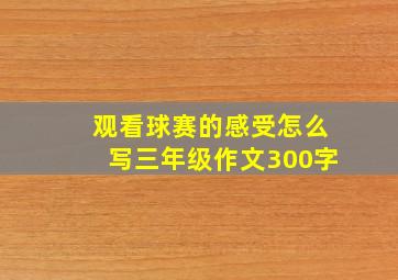 观看球赛的感受怎么写三年级作文300字