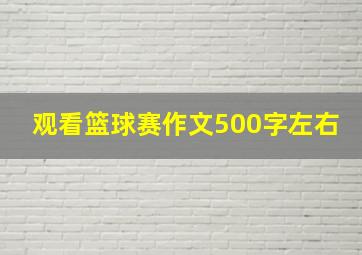 观看篮球赛作文500字左右