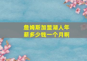 詹姆斯加盟湖人年薪多少钱一个月啊