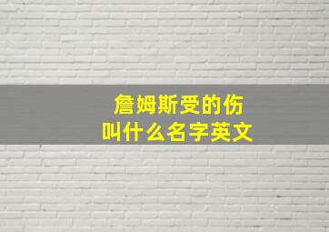 詹姆斯受的伤叫什么名字英文