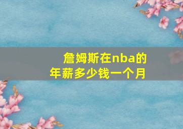 詹姆斯在nba的年薪多少钱一个月