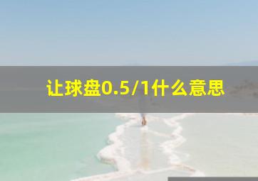 让球盘0.5/1什么意思