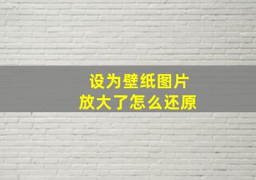 设为壁纸图片放大了怎么还原