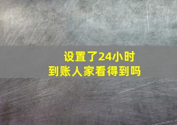 设置了24小时到账人家看得到吗