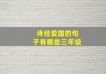 诗经爱国的句子有哪些三年级