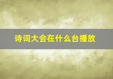 诗词大会在什么台播放