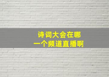 诗词大会在哪一个频道直播啊