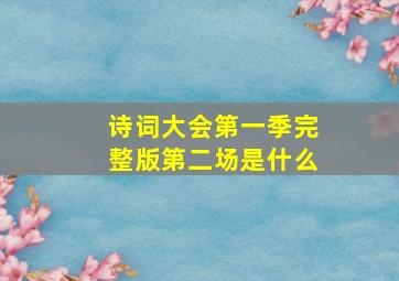 诗词大会第一季完整版第二场是什么